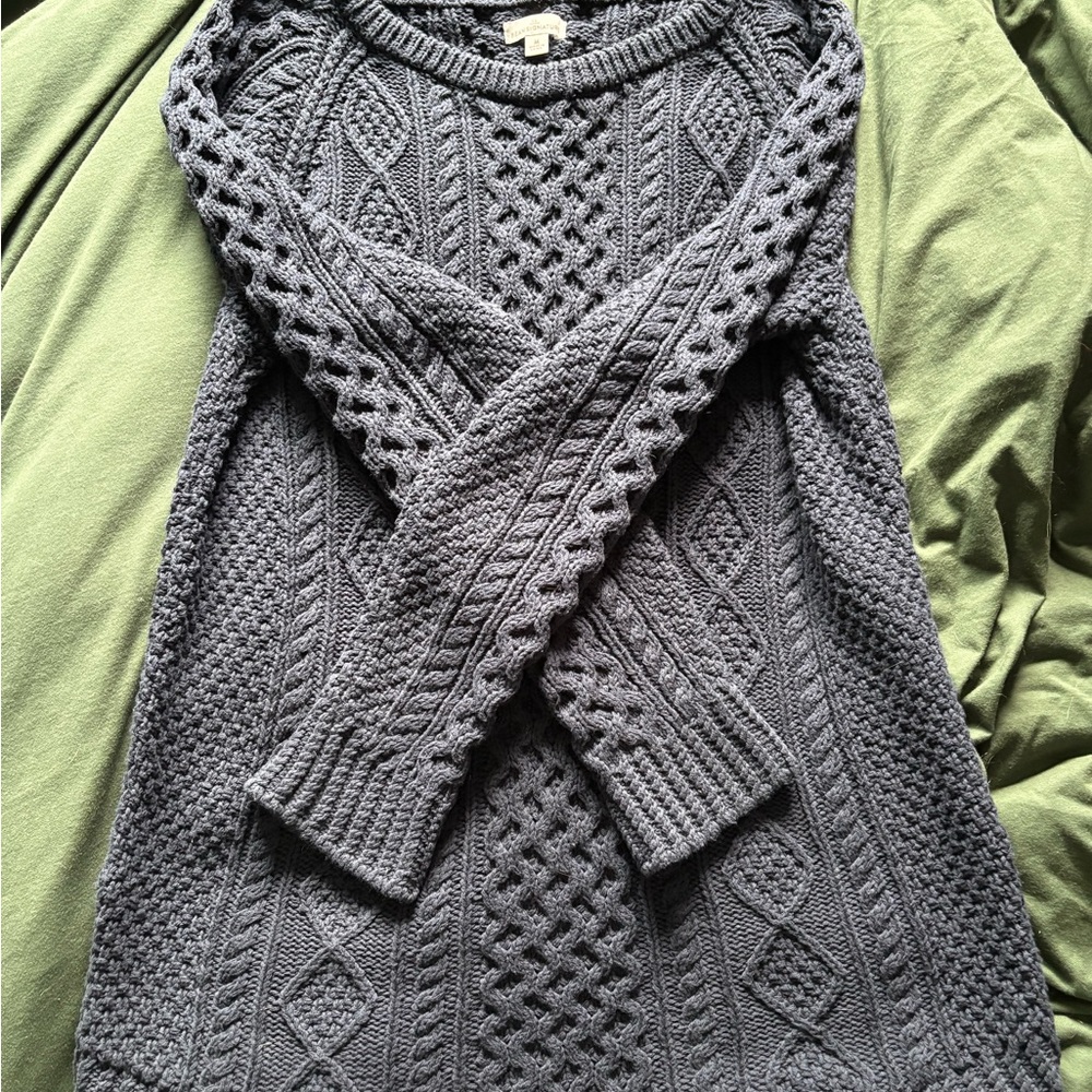 Women's Signature Cotton Fisherman Tunic Sweater - NAVY